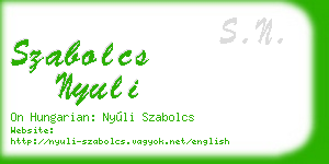 szabolcs nyuli business card