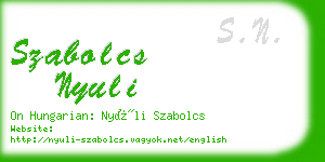 szabolcs nyuli business card